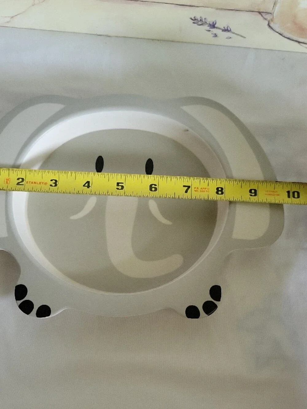 Gray Elephant Kids Plate - Cute Animal Dinnerware